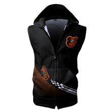 Load image into Gallery viewer, Baltimore Orioles MLB Allover Print Zip-up Sleeveless Hoodie HD2512-03