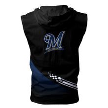 Load image into Gallery viewer, Milwaukee Brewers MLB Allover Print Zip-up Sleeveless Hoodie HD2512-16