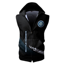 Load image into Gallery viewer, Seattle Mariners MLB Allover Print Zip-up Sleeveless Hoodie HD2512-25