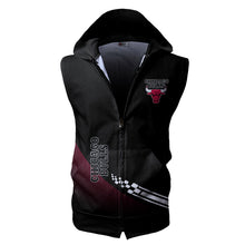 Load image into Gallery viewer, Chicago Bulls NBA Allover Print Zip-up Sleeveless Hoodie HD2512-06