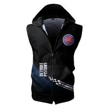 Load image into Gallery viewer, Detroit Pistons NBA Allover Print Zip-up Sleeveless Hoodie HD2512-09