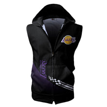 Load image into Gallery viewer, Los Angeles Lakers NBA Allover Print Zip-up Sleeveless Hoodie HD2512-14
