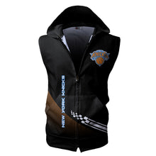 Load image into Gallery viewer, New York Knicks NBA Allover Print Zip-up Sleeveless Hoodie HD2512-20