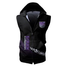 Load image into Gallery viewer, Sacramento Kings NBA Allover Print Zip-up Sleeveless Hoodie HD2512-26