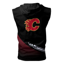 Load image into Gallery viewer, Calgary Flames NHL Allover Print Zip-up Sleeveless Hoodie HD2512-05