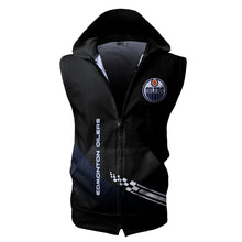 Load image into Gallery viewer, Edmonton Oilers NHL Allover Print Zip-up Sleeveless Hoodie HD2512-12