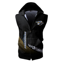 Load image into Gallery viewer, Nashville Predators NHL Allover Print Zip-up Sleeveless Hoodie HD2512-17
