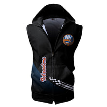 Load image into Gallery viewer, New York Islanders NHL Allover Print Zip-up Sleeveless Hoodie HD2512-19