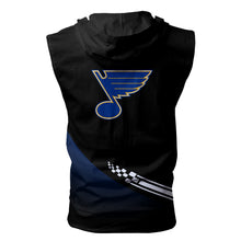 Load image into Gallery viewer, St. Louis Blues NHL Allover Print Zip-up Sleeveless Hoodie HD2512-25