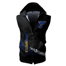 Load image into Gallery viewer, St. Louis Blues NHL Allover Print Zip-up Sleeveless Hoodie HD2512-25