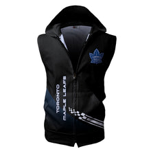 Load image into Gallery viewer, Toronto Maple Leafs NHL Allover Print Zip-up Sleeveless Hoodie HD2512-27