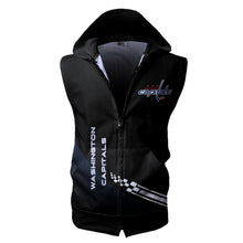Load image into Gallery viewer, Washington Capitals NHL Allover Print Zip-up Sleeveless Hoodie HD2512-30