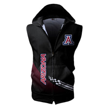 Load image into Gallery viewer, Arizona Wildcats NCAA-F Allover Print Zip-up Sleeveless Hoodie HD2512-006