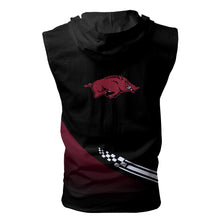 Load image into Gallery viewer, Arkansas Razorbacks NCAA-F Allover Print Zip-up Sleeveless Hoodie HD2512-007