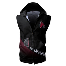 Load image into Gallery viewer, Ball State Cardinals NCAA-F Allover Print Zip-up Sleeveless Hoodie HD2512-011