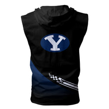 Load image into Gallery viewer, BYU Cougars NCAA-F Allover Print Zip-up Sleeveless Hoodie HD2512-017