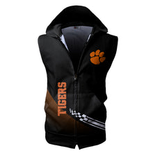 Load image into Gallery viewer, Clemson Tigers NCAA-F Allover Print Zip-up Sleeveless Hoodie HD2512-021