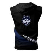 Load image into Gallery viewer, Connecticut Huskies NCAA-F Allover Print Zip-up Sleeveless Hoodie HD2512-025