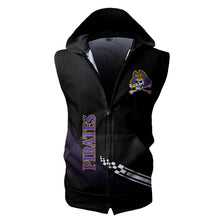 Load image into Gallery viewer, East Carolina Pirates NCAA-F Allover Print Zip-up Sleeveless Hoodie HD2512-028