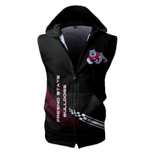 Load image into Gallery viewer, Fresno State Bulldogs NCAA-F Allover Print Zip-up Sleeveless Hoodie HD2512-035
