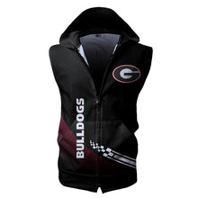 Load image into Gallery viewer, Georgia Bulldogs NCAA-F Allover Print Zip-up Sleeveless Hoodie HD2512-036