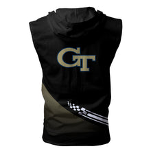 Load image into Gallery viewer, Georgia Tech Yellow Jackets NCAA-F Allover Print Zip-up Sleeveless Hoodie HD2512-039