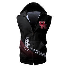 Load image into Gallery viewer, Houston Cougars Primary NCAA-F Allover Print Zip-up Sleeveless Hoodie HD2512-041