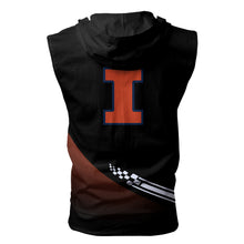 Load image into Gallery viewer, Illinois Fighting Illini NCAA-F Allover Print Zip-up Sleeveless Hoodie HD2512-042