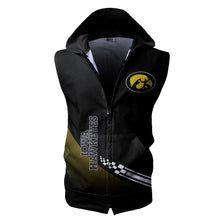 Load image into Gallery viewer, Iowa Hawkeyes NCAA-F Allover Print Zip-up Sleeveless Hoodie HD2512-044