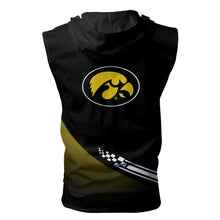 Load image into Gallery viewer, Iowa Hawkeyes NCAA-F Allover Print Zip-up Sleeveless Hoodie HD2512-044