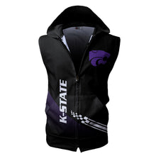 Load image into Gallery viewer, Kansas State Wildcats NCAA-F Allover Print Zip-up Sleeveless Hoodie HD2512-047