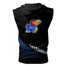 Load image into Gallery viewer, Kansas Jayhawks NCAA-F Allover Print Zip-up Sleeveless Hoodie HD2512-046
