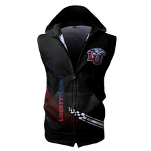 Load image into Gallery viewer, Liberty Flames NCAA-F Allover Print Zip-up Sleeveless Hoodie HD2512-050