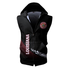Load image into Gallery viewer, Louisiana Ragin__ Cajuns NCAA-F Allover Print Zip-up Sleeveless Hoodie HD2512-051
