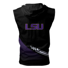 Load image into Gallery viewer, LSU Tigers NCAA-F Allover Print Zip-up Sleeveless Hoodie HD2512-055