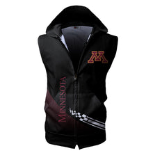 Load image into Gallery viewer, Minnesota Golden Gophers NCAA-F Allover Print Zip-up Sleeveless Hoodie HD2512-064