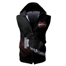 Load image into Gallery viewer, Mississippi State Bulldogs NCAA-F Allover Print Zip-up Sleeveless Hoodie HD2512-065