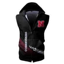 Load image into Gallery viewer, Nebraska Cornhuskers NCAA-F Allover Print Zip-up Sleeveless Hoodie HD2512-068
