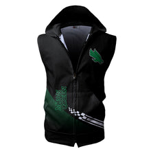 Load image into Gallery viewer, North Texas Mean Green NCAA-F Allover Print Zip-up Sleeveless Hoodie HD2512-073