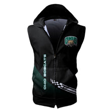 Load image into Gallery viewer, Ohio Bobcats NCAA-F Allover Print Zip-up Sleeveless Hoodie HD2512-077