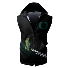 Load image into Gallery viewer, Oregon Ducks NCAA-F Allover Print Zip-up Sleeveless Hoodie HD2512-083