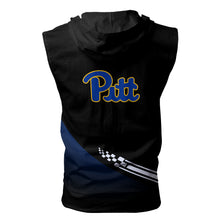 Load image into Gallery viewer, Pitt Panthers NCAA-F Allover Print Zip-up Sleeveless Hoodie HD2512-086