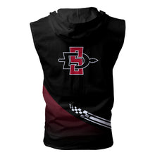 Load image into Gallery viewer, San Diego State Aztecs NCAA-F Allover Print Zip-up Sleeveless Hoodie HD2512-090