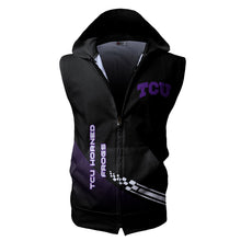 Load image into Gallery viewer, TCU Horned Frogs NCAA-F Allover Print Zip-up Sleeveless Hoodie HD2512-099