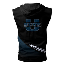 Load image into Gallery viewer, Utah State Aggies NCAA-F Allover Print Zip-up Sleeveless Hoodie HD2512-116