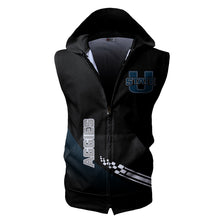Load image into Gallery viewer, Utah State Aggies NCAA-F Allover Print Zip-up Sleeveless Hoodie HD2512-116