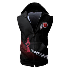 Load image into Gallery viewer, Utah Utes NCAA-F Allover Print Zip-up Sleeveless Hoodie HD2512-117