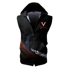 Load image into Gallery viewer, Virginia Cavaliers sabre NCAA-F Allover Print Zip-up Sleeveless Hoodie HD2512-121