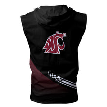 Load image into Gallery viewer, Washington State Cougars NCAA-F Allover Print Zip-up Sleeveless Hoodie HD2512-125