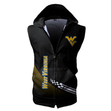 Load image into Gallery viewer, West Virginia Mountaineers NCAA-F Allover Print Zip-up Sleeveless Hoodie HD2512-126